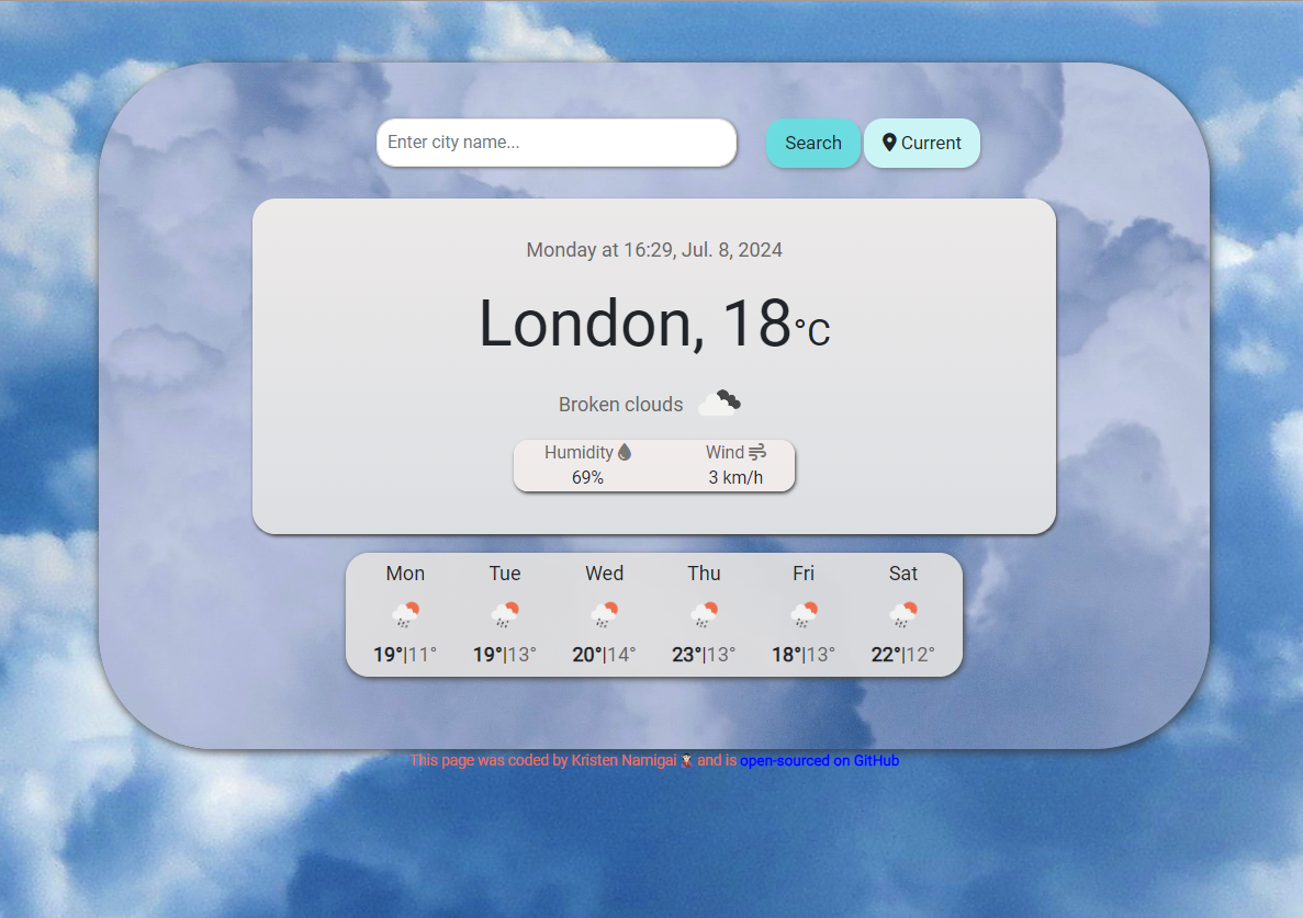 Weather app preview